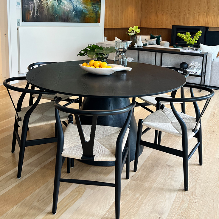 black round dining table 150cm